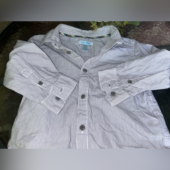 Obaibi | pin striped long sleeve button down shirt | size 23m - Picture 2 of 4